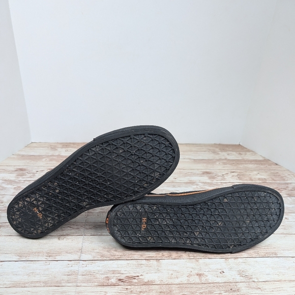 Harley Davidson Canvas Black Orange Sneakers Tennis Shoes Men's Size 10 H-D - Picture 11 of 14